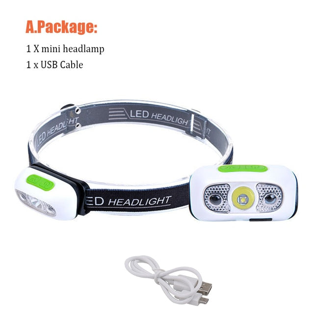 Mini Rechargeable Powerful Sensor Headlamp